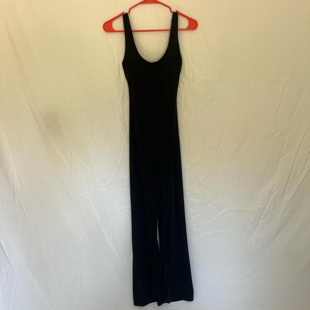 Black backless flare jumpsuit